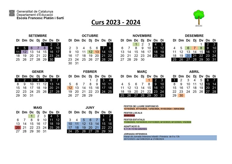 Calendari Escolar Ampa